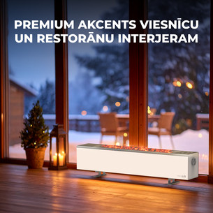 Aeno, 2000 Вт, белый - Обогреватель с эффектом камина Premium Eco Smart
