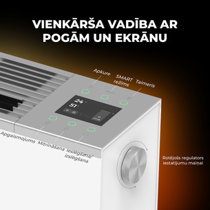 Aeno, 2000 Вт, белый - Обогреватель с эффектом камина Premium Eco Smart