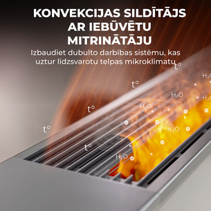 Aeno, 2000 Вт, белый - Обогреватель с эффектом камина Premium Eco Smart