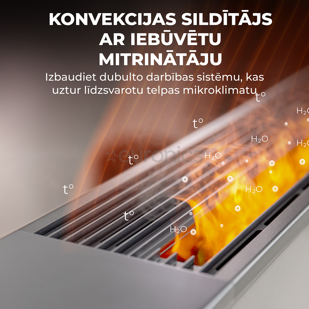 Aeno, 2000 Вт, белый - Обогреватель с эффектом камина Premium Eco Smart