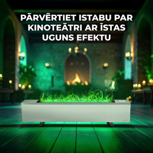 Aeno, 2000 Вт, белый - Обогреватель с эффектом камина Premium Eco Smart