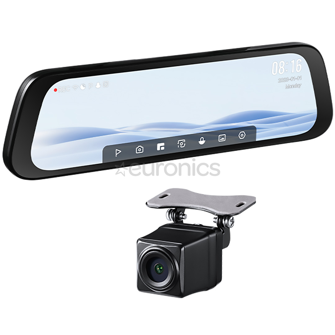 70mai Rearview Dash Cam S500 + RC13, 3K, 128 ГБ, черный - Видеорегистратор