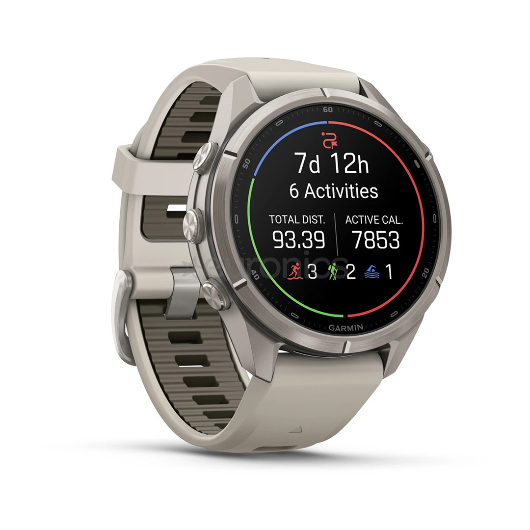 Garmin Fenix 9 Pro, 43 mm, LTE, titanium, fog grey / dark sandstone - Sports watch