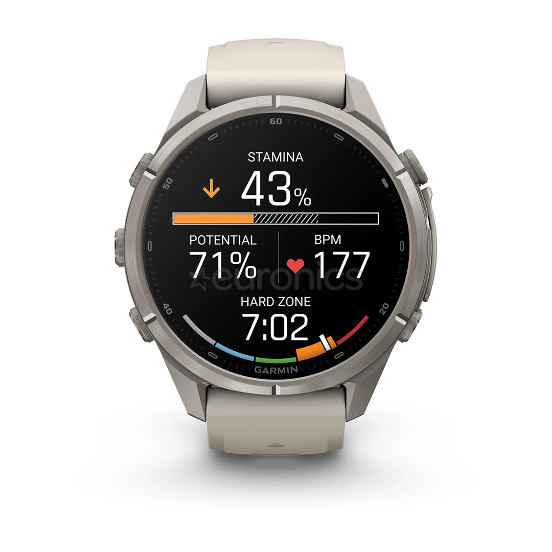 Garmin Fenix 9 Pro, 43 mm, LTE, titanium, fog grey / dark sandstone - Sports watch