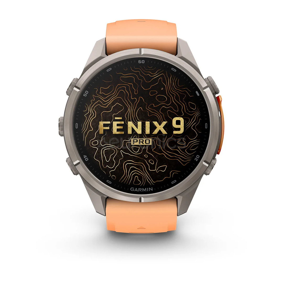 Garmin Fenix 9 Pro, 43 mm, LTE, titanium, shell pink / autumn orange - Sports watch
