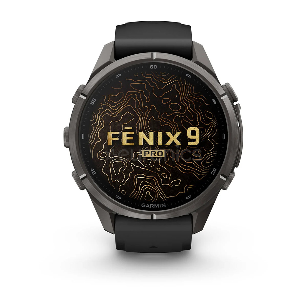 Garmin Fenix 9 Pro, 43 mm, black titanium, black / pebble grey - Sports watch