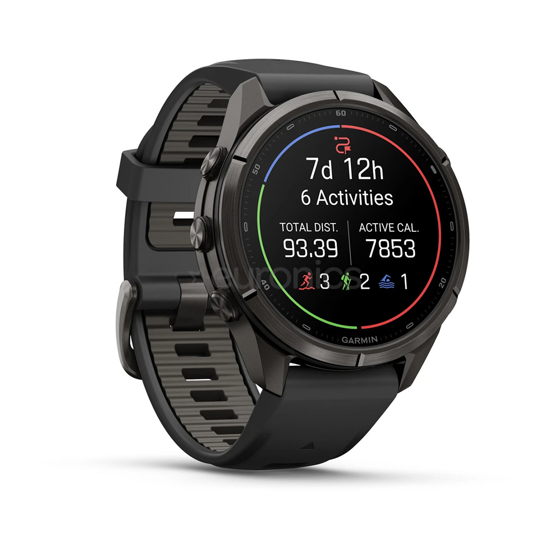 Garmin Fenix 9 Pro, 43 mm, black titanium, black / pebble grey - Sports watch