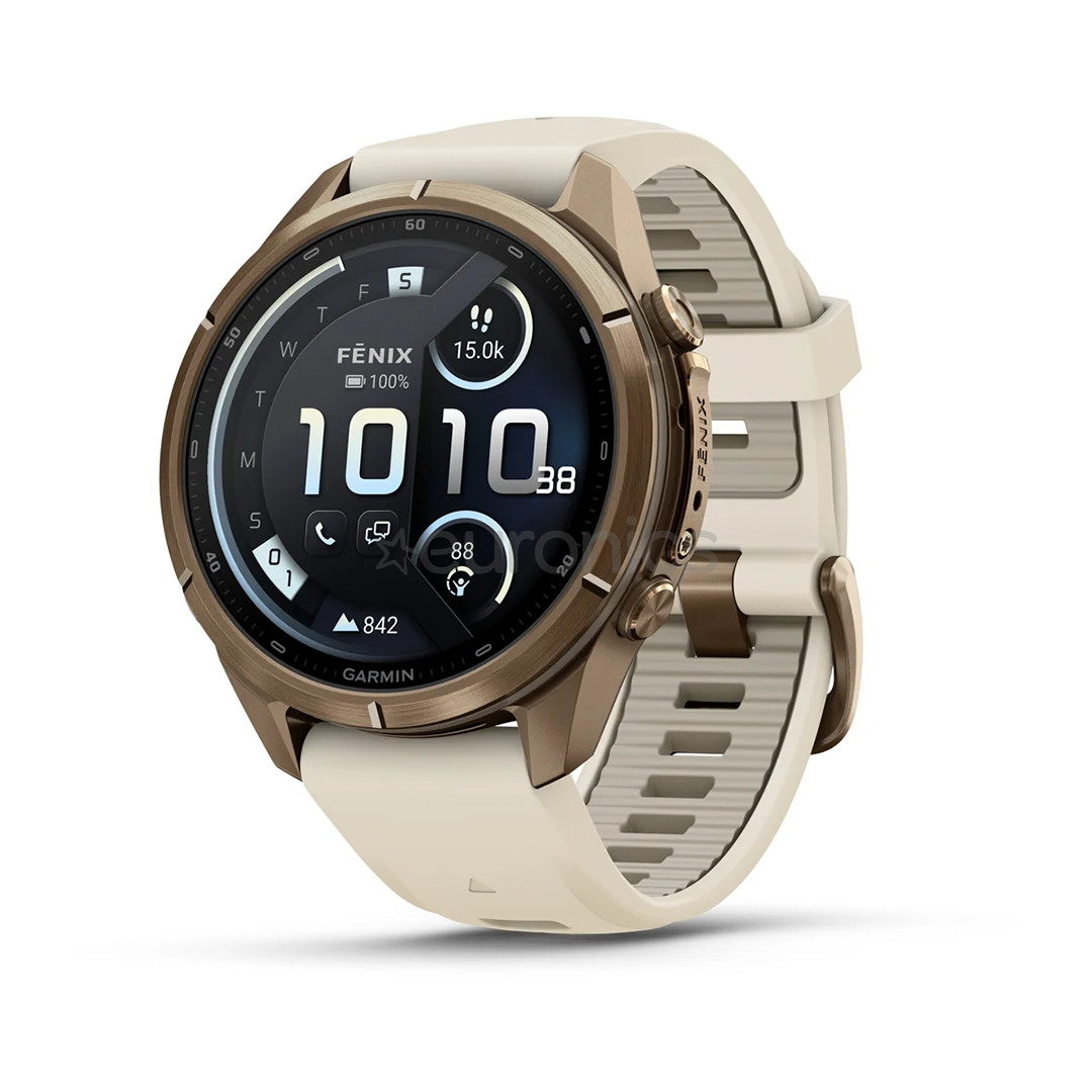 Garmin Fenix 9 Pro, 43 mm, LTE, gold titanium, cream / french grey - Sports watch
