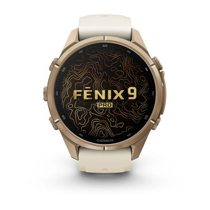 Garmin Fenix 9 Pro, 43 mm, LTE, gold titanium, cream / french grey - Sports watch
