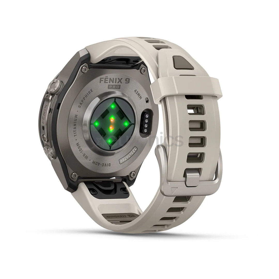 Garmin Fenix 9 Pro, 43 mm, titanium, fog grey / dark sandstone - Sports watch