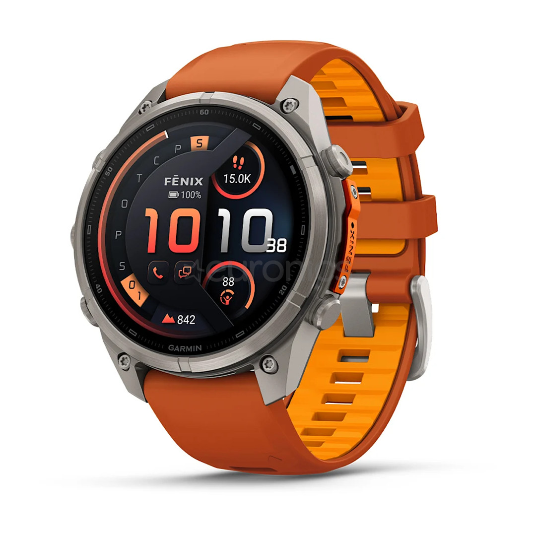Garmin Fenix 9 Pro, 47 mm, inReach, titāna, pelēka/oranža - Viedpulkstenis