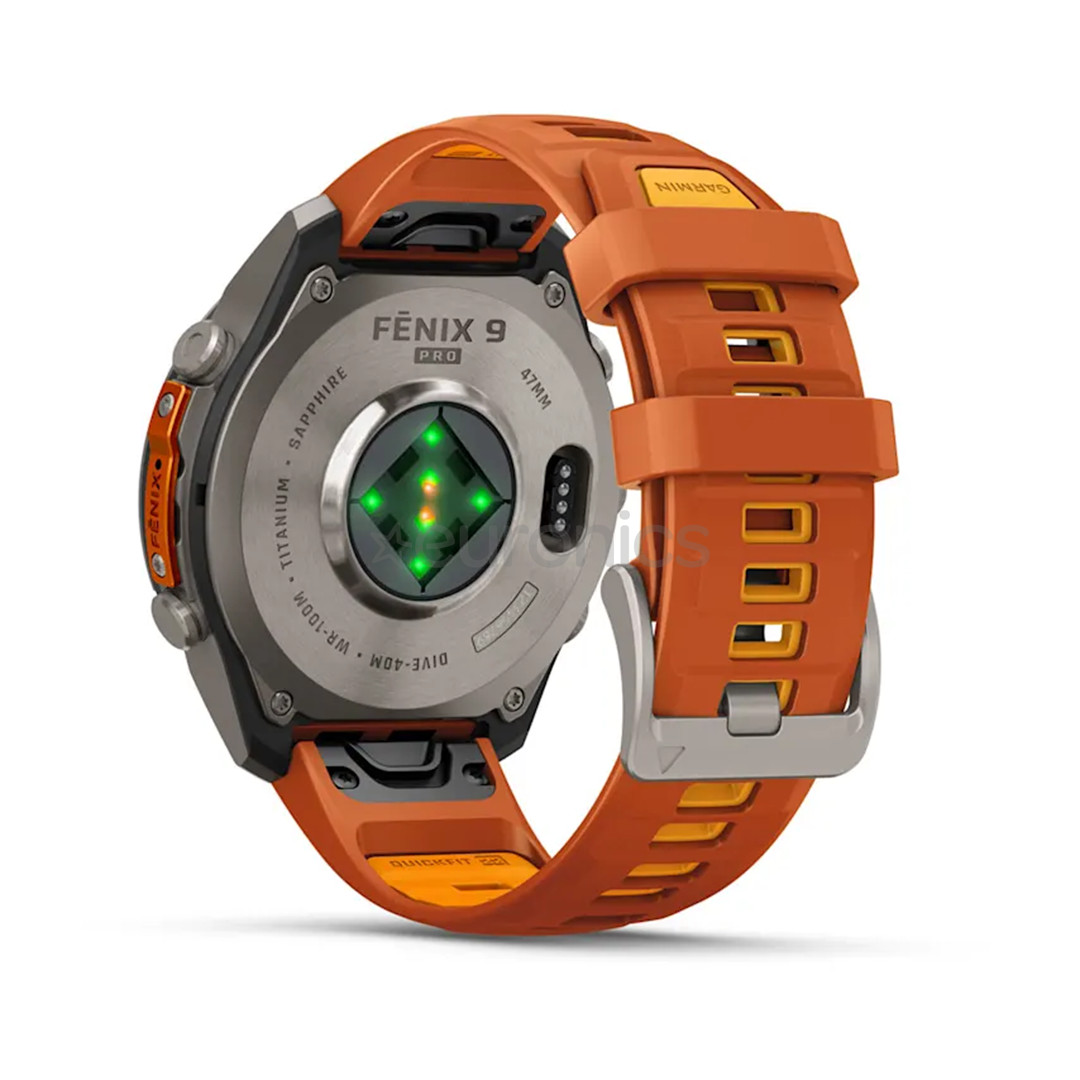 Garmin Fenix 9 Pro, 47 mm, inReach, titāna, pelēka/oranža - Viedpulkstenis