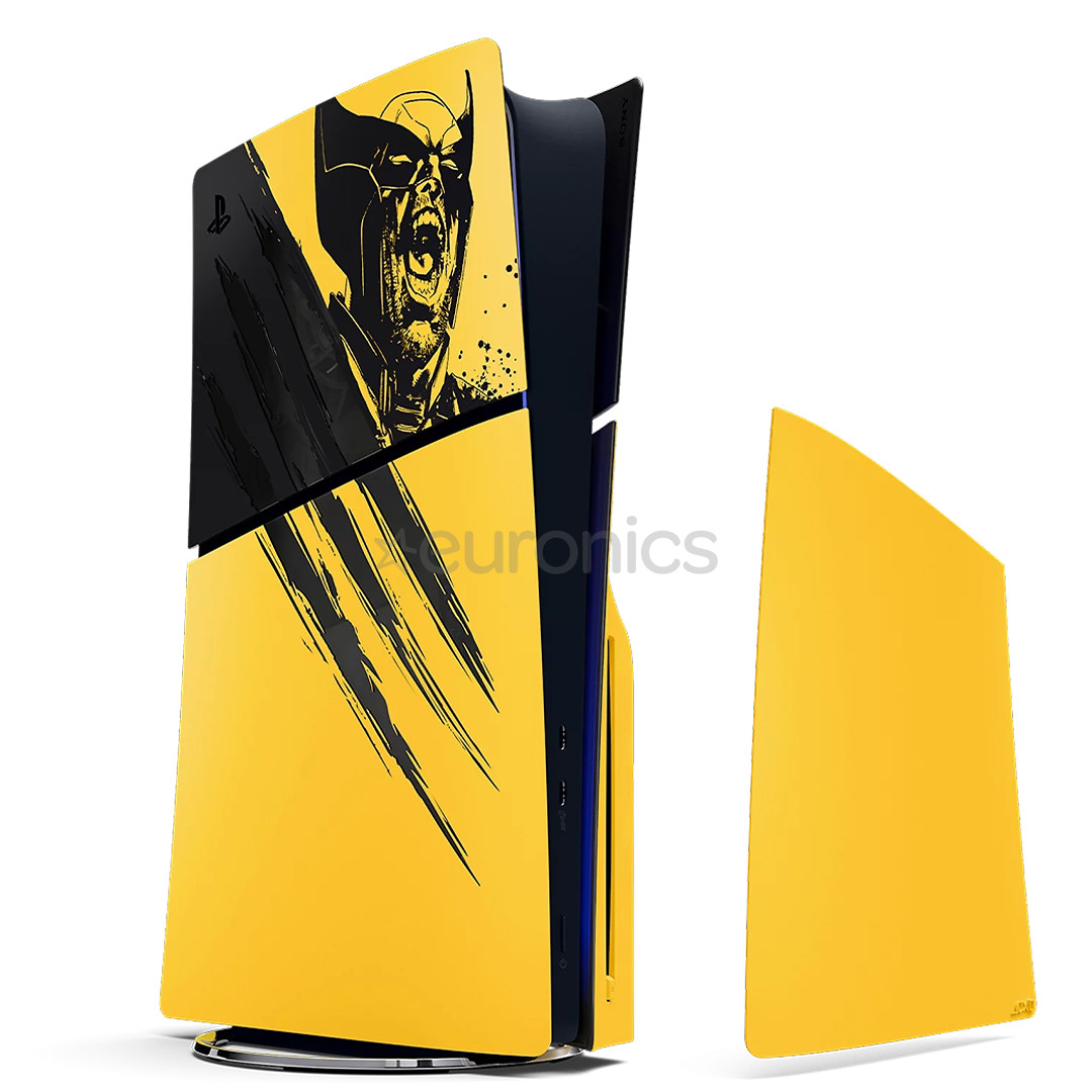 Sony Marvel's Wolverine Battle Yellow Limited Edition Console Cover, PlayStation 5 Slim, dzeltena/melna - Apvalks