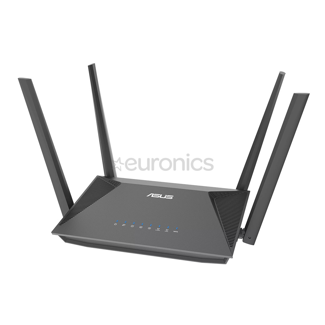 ASUS RT-AX52 (AX1800), Wi-Fi 6, melna - Bezvadu rūteris