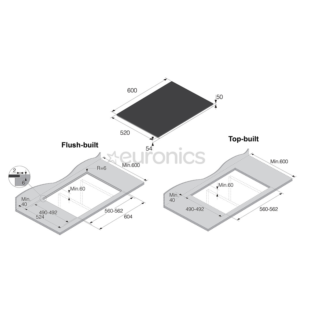 Asko, frameless, width 60 cm, black - Built-in induction hob
