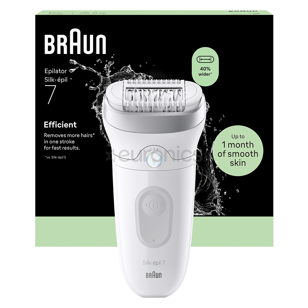 Braun Silk epil 7, Wet & Dry, balta/pelēka - Epilators