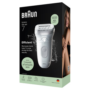 Braun Silk epil 7, Wet & Dry, balta/pelēka - Epilators