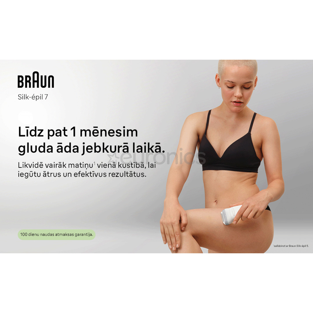Braun Silk epil 7, Wet & Dry, balta/pelēka - Epilators