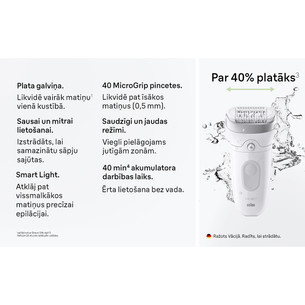 Braun Silk epil 7, Wet & Dry, balta/pelēka - Epilators