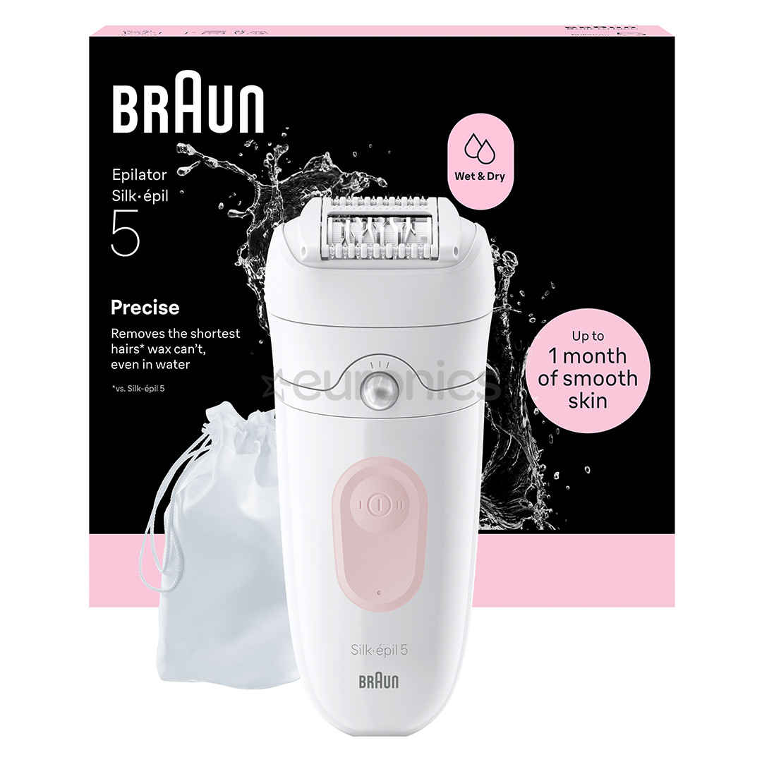 Braun Silk epil 5, Wet & Dry, balta/rozā - Epilators