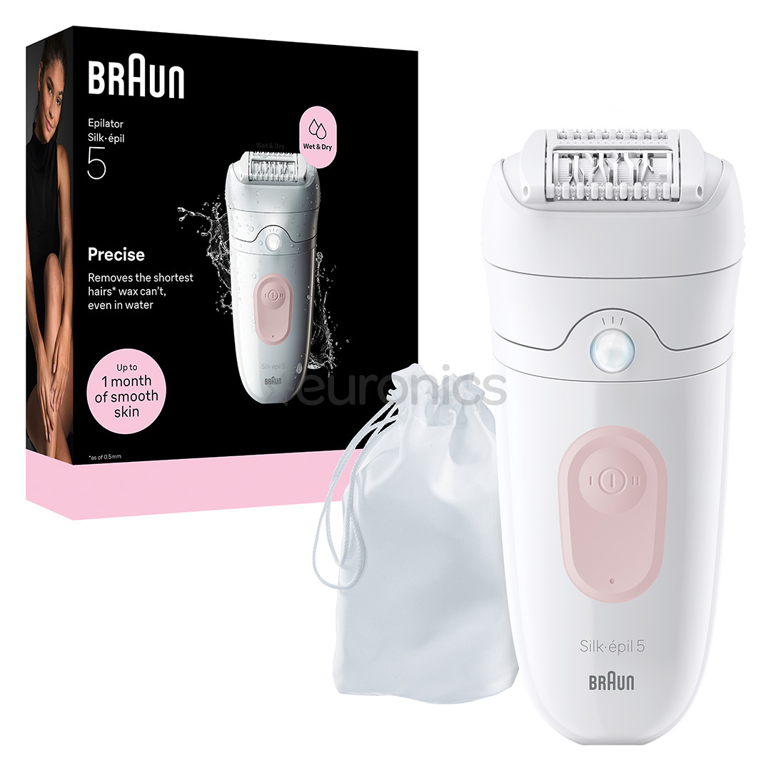 Braun Silk epil 5, Wet & Dry, balta/rozā - Epilators
