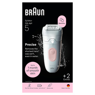 Braun Silk epil 5, Wet & Dry, balta/rozā - Epilators