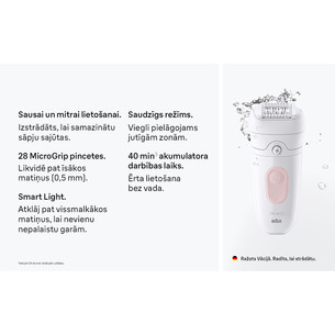 Braun Silk epil 5, Wet & Dry, balta/rozā - Epilators