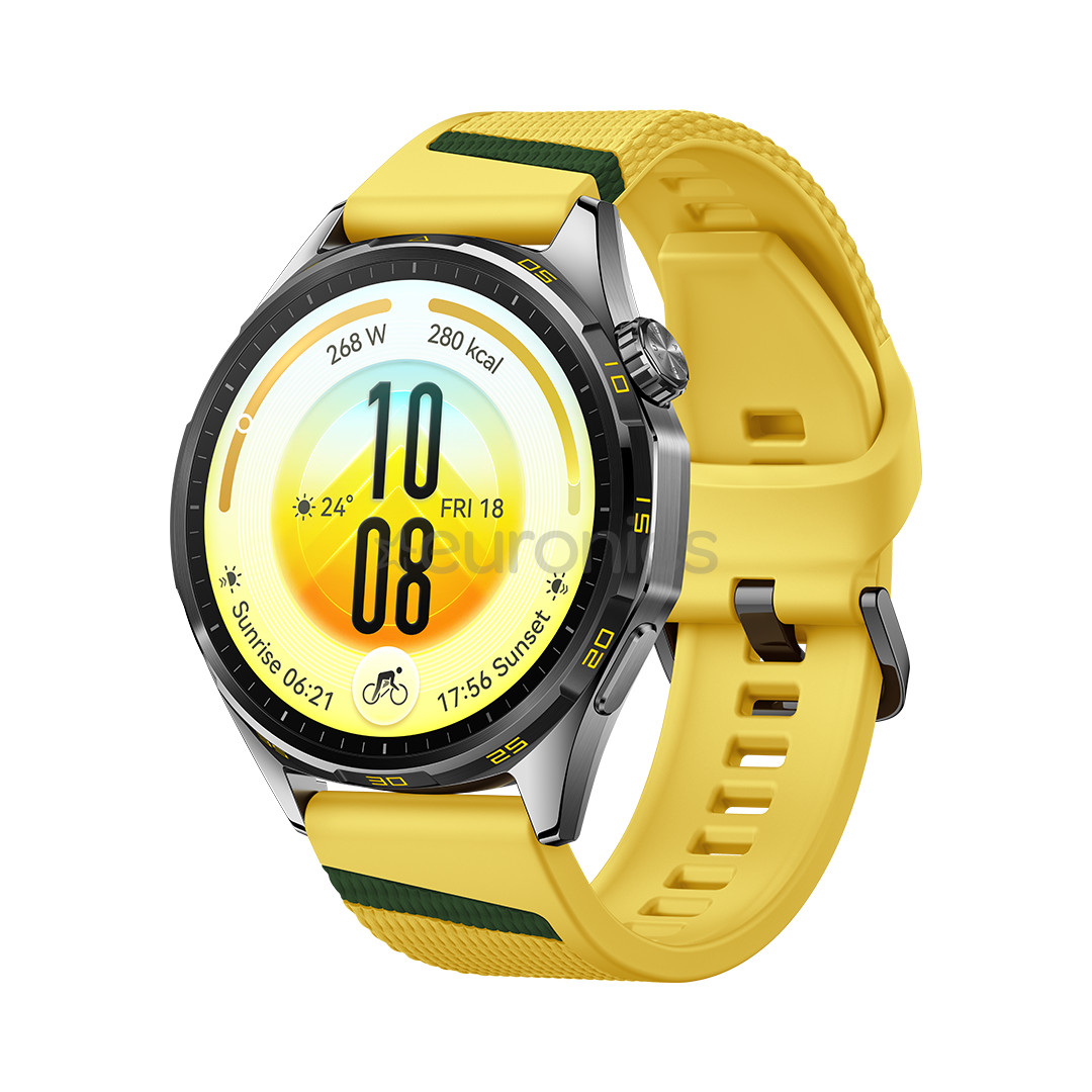 Huawei Watch GT7, 46 mm, nerūsējošā tērauda / dzeltena - Viedpulkstenis