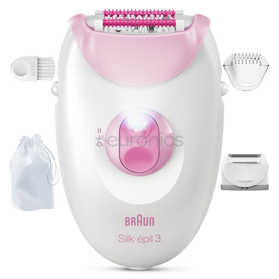 Braun Silk epil 3, balta/rozā - Epilators