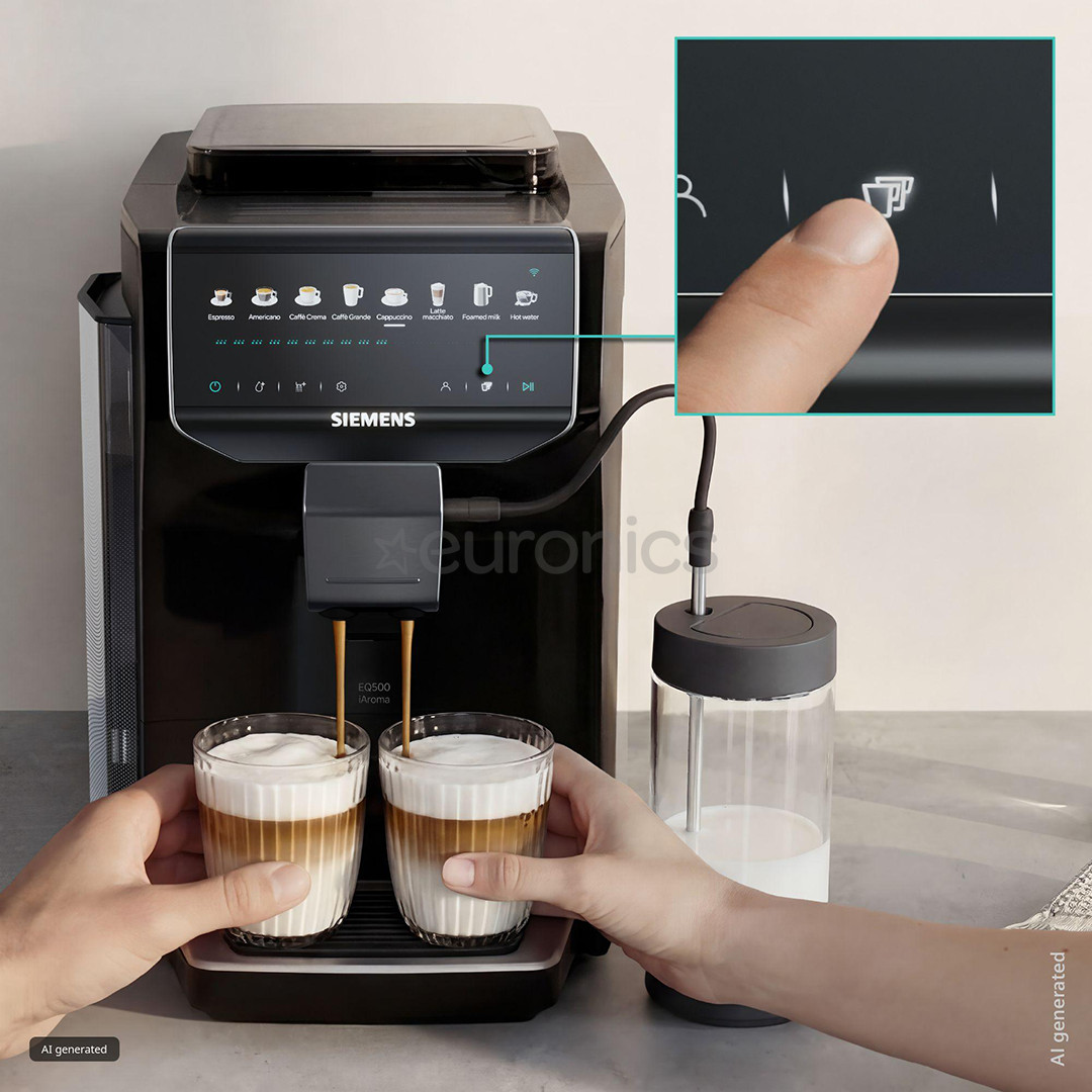 Siemens EQ500 iAroma, melna - Kafijas automāts