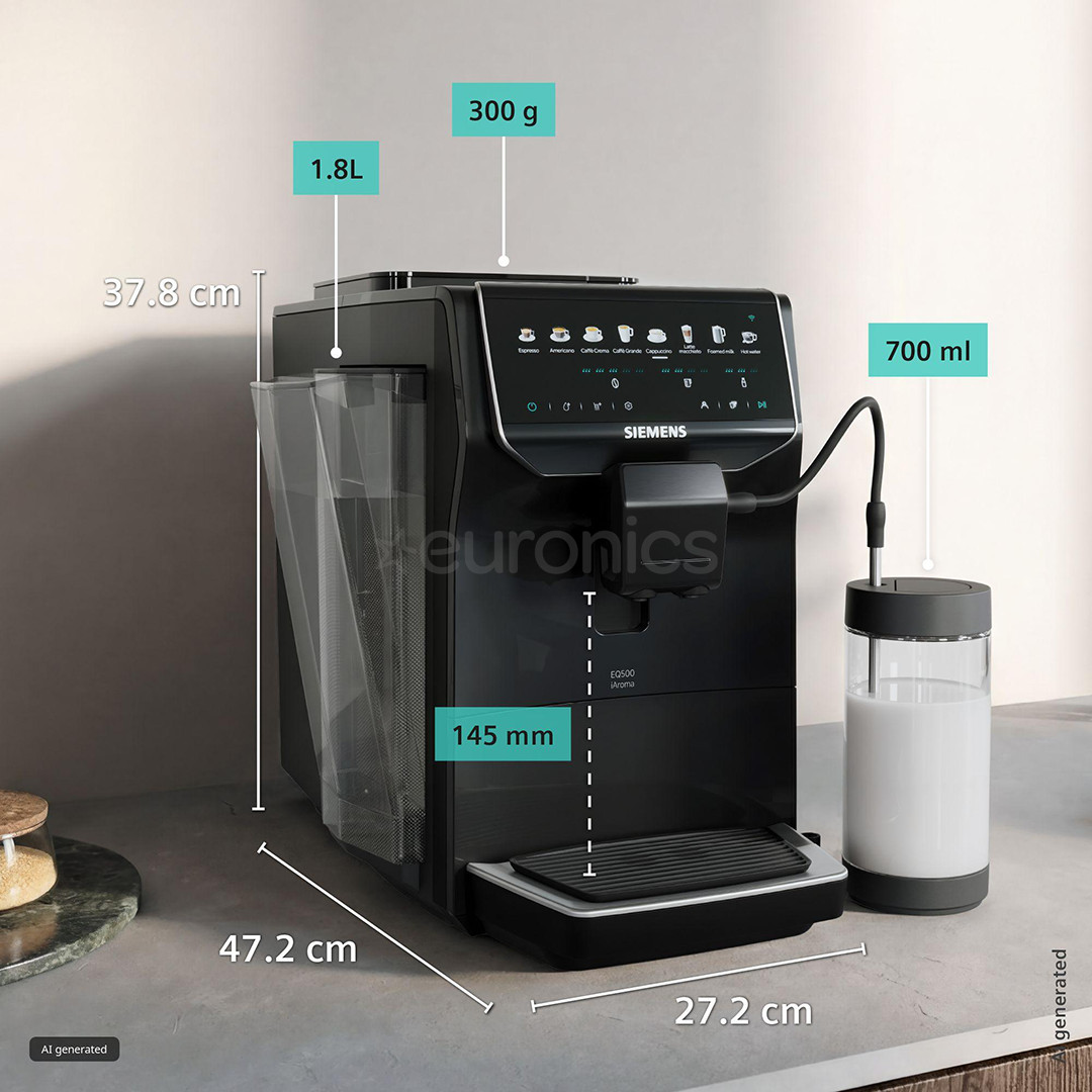 Siemens EQ500 iAroma, melna - Kafijas automāts
