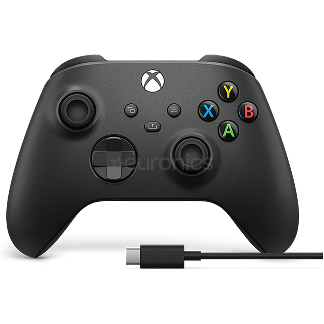 Microsoft Xbox Wireless Controller + USB-C Cable, Xbox One / Series X/S, melna - Bezvadu kontrolieris