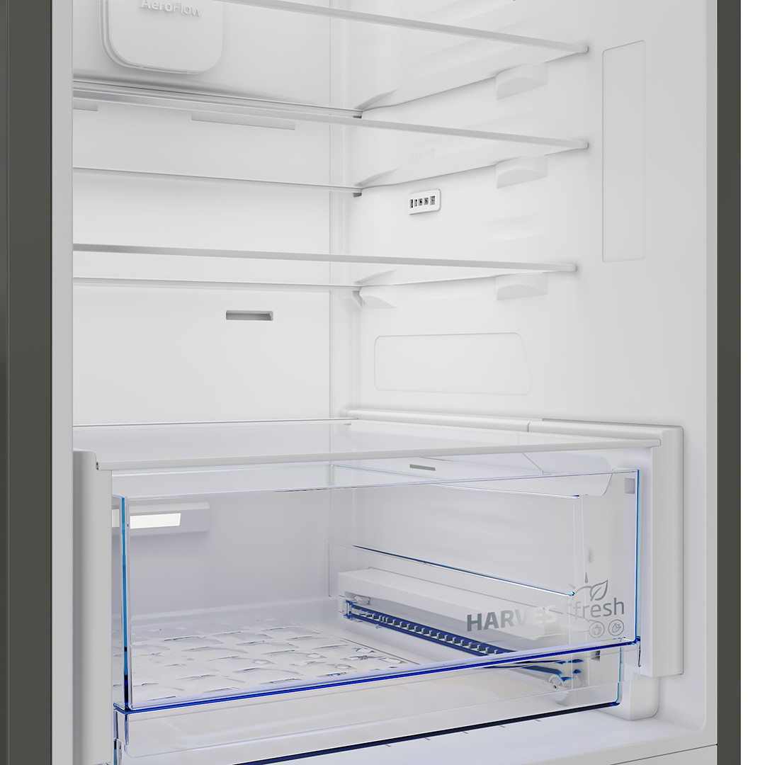 Beko, NoFrost, 370 л, высота 187 см, темная нерж. сталь - Холодильник