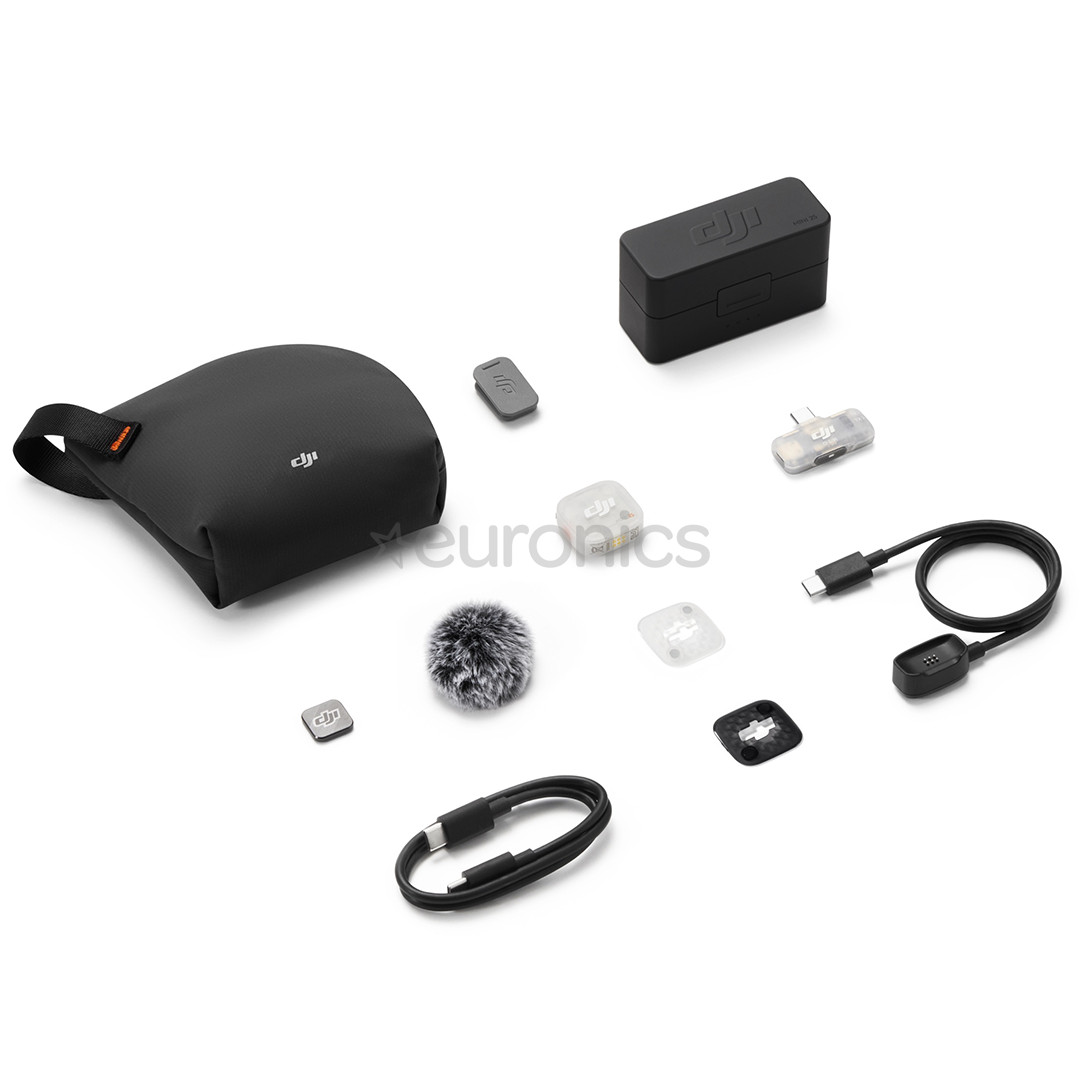 DJI Mic Mini 2S (1 TX + 1 Mobile RX + Charging Case), balta - Bezvadu mikrofons