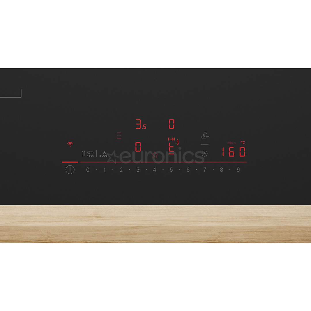 Bosch, Series 6, frameless, width 80.2 cm, black - Built-in induction hob