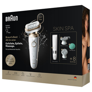 Braun Silk épil 9 Flex SkinSpa, Wet & Dry, white - Epilator