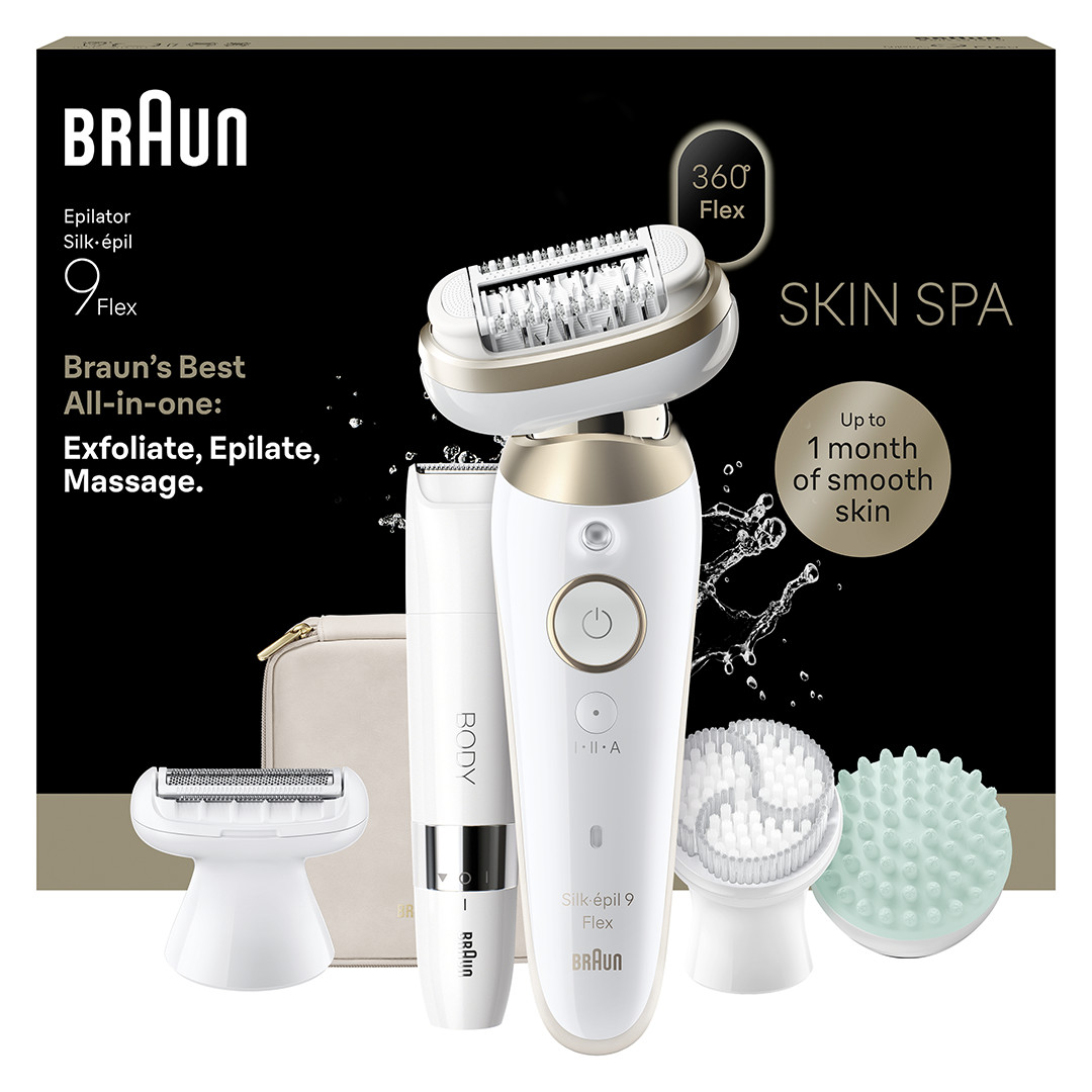 Braun Silk épil 9 Flex SkinSpa, Wet & Dry, white - Epilator