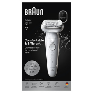 Braun Silk épil 9, Wet & Dry, white - Epilator