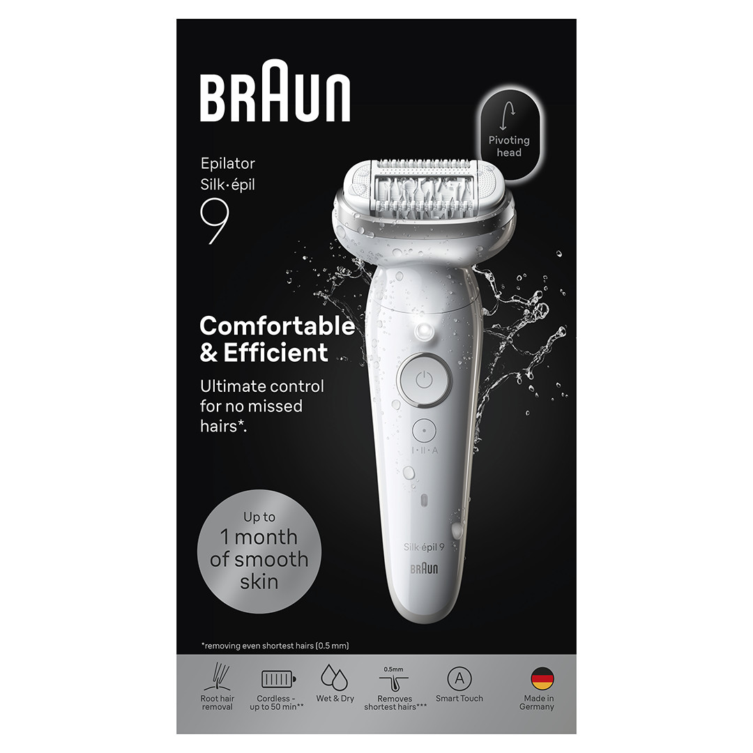 Braun Silk épil 9, Wet & Dry, white - Epilator