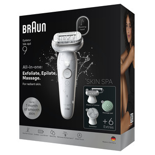 Braun Silk épil 9, Wet & Dry, white - Epilator