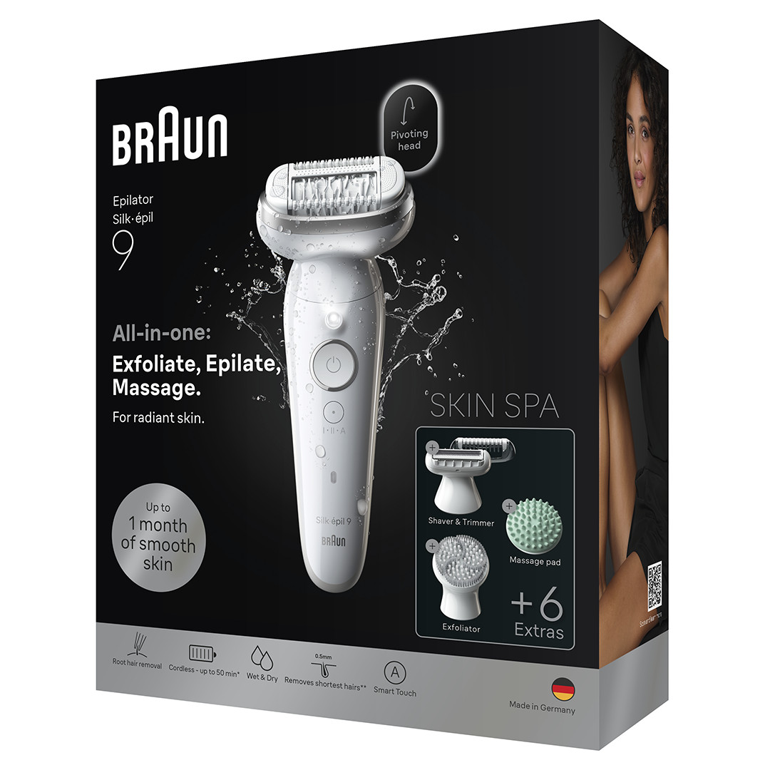 Braun Silk épil 9, Wet & Dry, white - Epilator