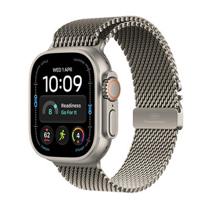 Apple Watch Ultra 4, 49 mm, Titanium Milanese Loop, S, dabīga titāna - Viedpulkstenis MJA84ET/A