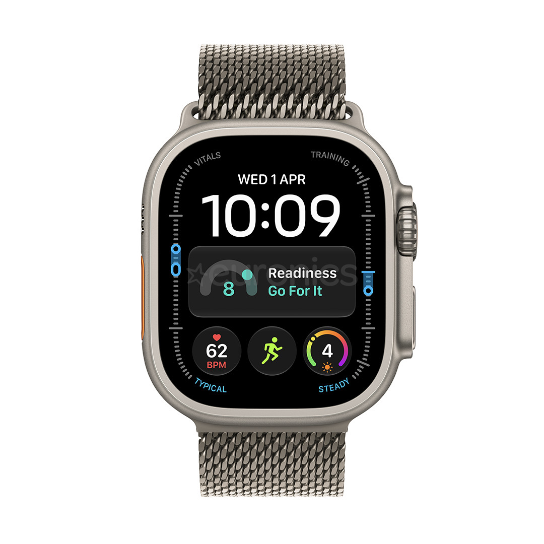 Apple Watch Ultra 4, 49 mm, Titanium Milanese Loop, S, dabīga titāna - Viedpulkstenis