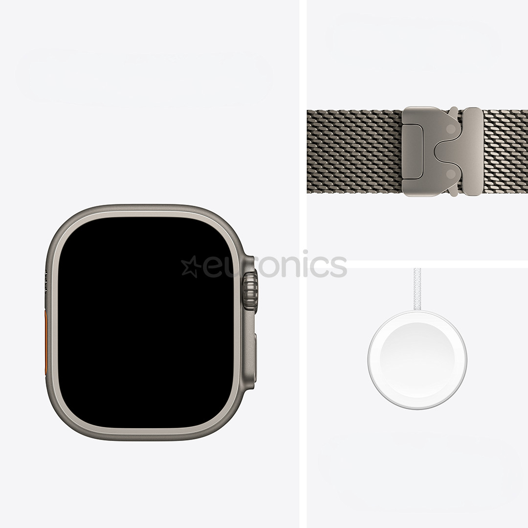 Apple Watch Ultra 4, 49 mm, Titanium Milanese Loop, L, dabīga titāna - Viedpulkstenis