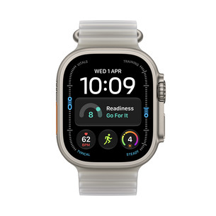 Apple Watch Ultra 4, 49 mm, Ocean Band, dabīga titāna / caurspīdīgi pelēka - Viedpulkstenis