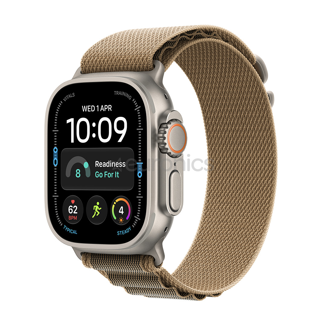 Apple Watch Ultra 4, 49 mm, Alpine Loop, S, dabīga titāna / gaiši brūna - Viedpulkstenis