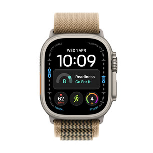 Apple Watch Ultra 4, 49 mm, Alpine Loop, S, dabīga titāna / gaiši brūna - Viedpulkstenis