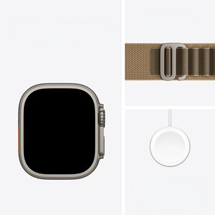 Apple Watch Ultra 4, 49 mm, Alpine Loop, L, dabīga titāna / gaiši brūna - Viedpulkstenis