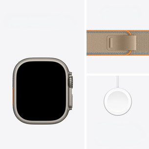 Apple Watch Ultra 4, 49 mm, Trail Loop, S/M, dabīga titāna / gaiši brūna - Viedpulkstenis