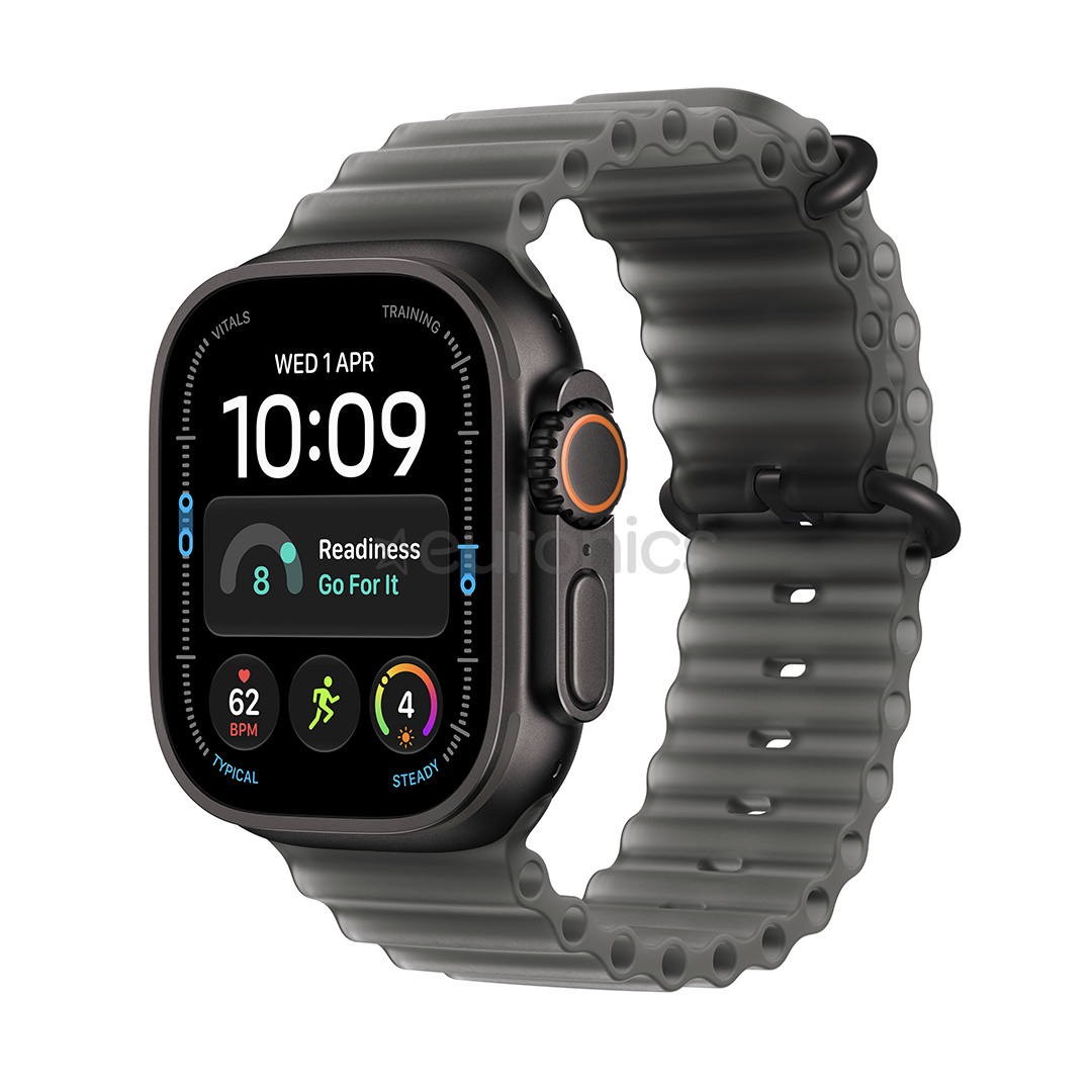 Apple Watch Ultra 4, 49 mm, Ocean Band, melna titāna / caurspīdīgi melna - Viedpulkstenis